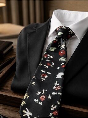 ❤️ Disney’s Favourite Mickey Mouse Gold City Hand made Silk classic NeckTie